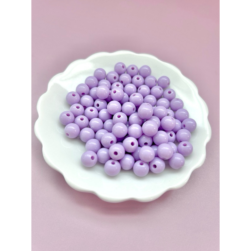 Bola Lisa Leitosa 8mm Miçanga Pulseira Infantil  Artesanato Missanga Bijuteria