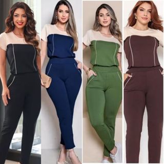 Conjunto de Moletinho Premium  Calça  e Blusa Manga Curta M - G - GG - G2 em Oferta na Shopee