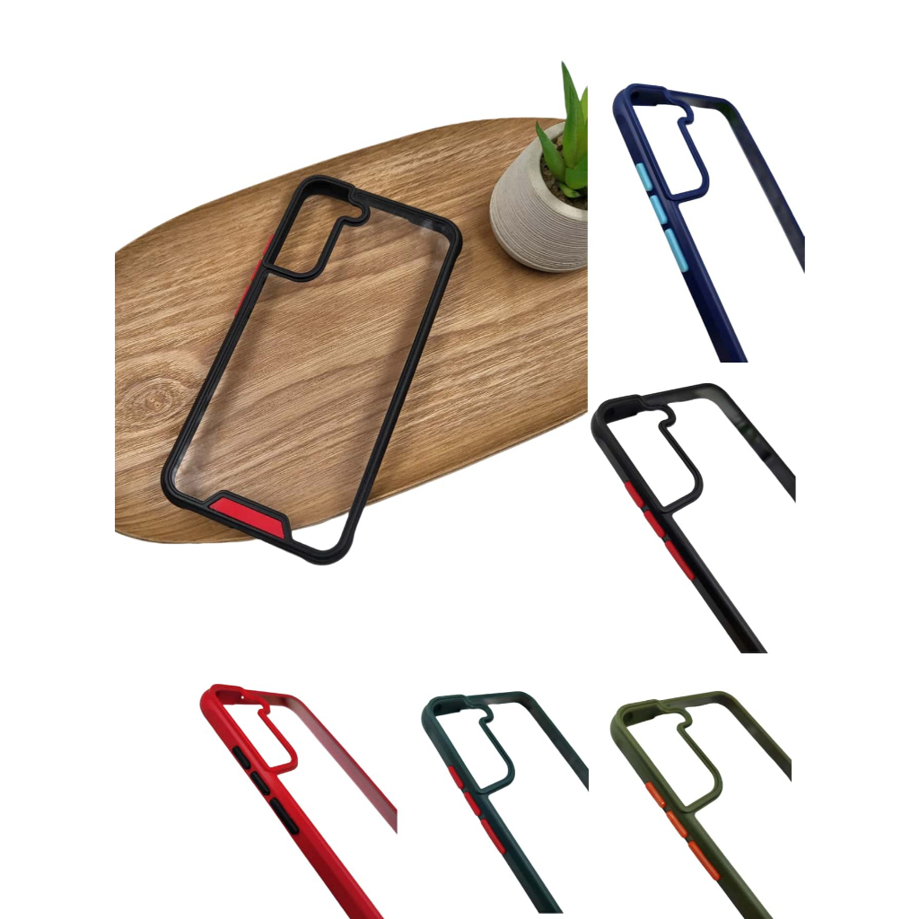 Case Celular Borda Emborrachada Colorida Compatível S20 FE/S21/S21 PLUS/S21 ULTRA/S21 FE/S22/S22 PLUS/S22 ULTRA