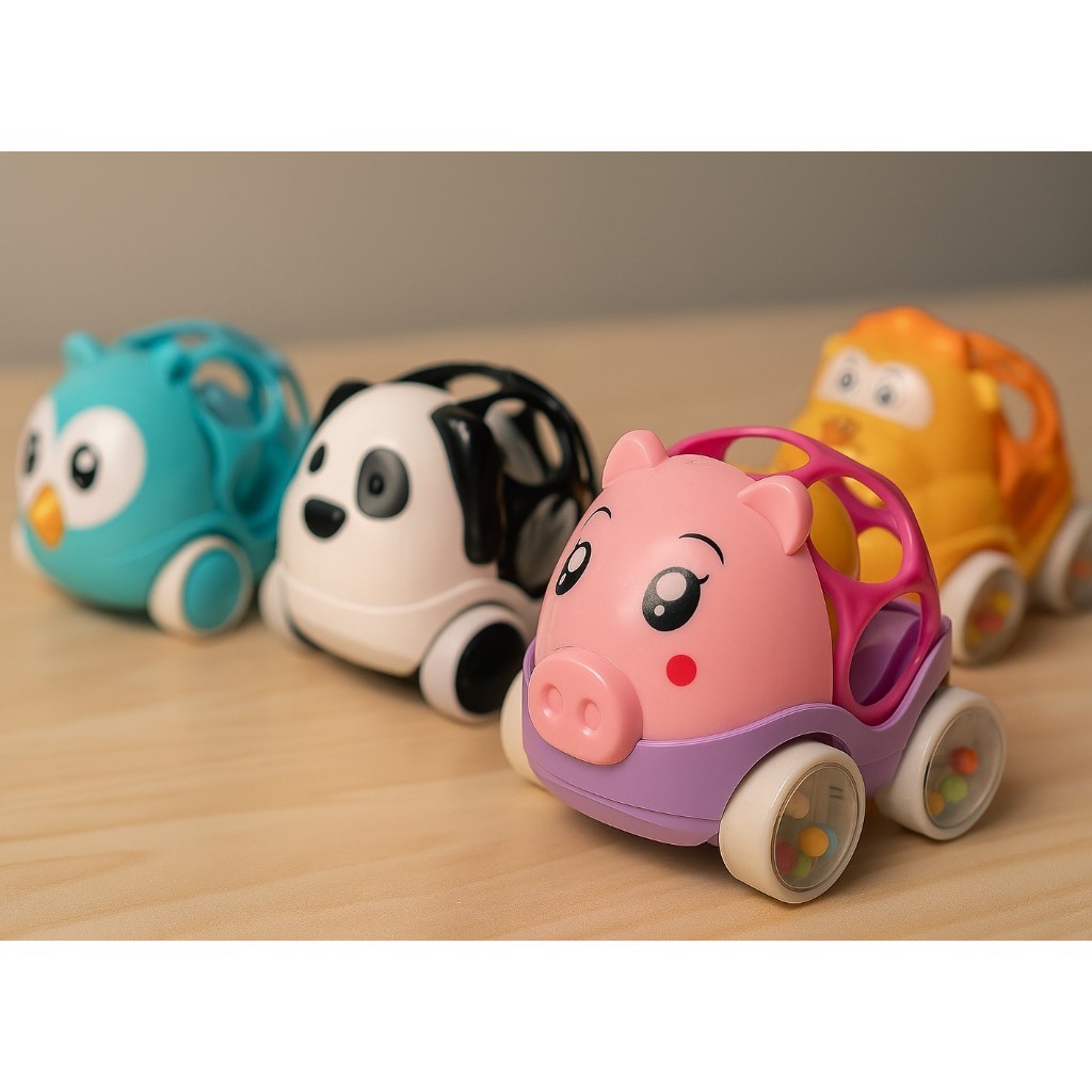 Carrinho Chocalho para Bebê Estimulo Visual e Sonoro Carrinho de Animais Chocalho Infantil em Oferta na Shopee