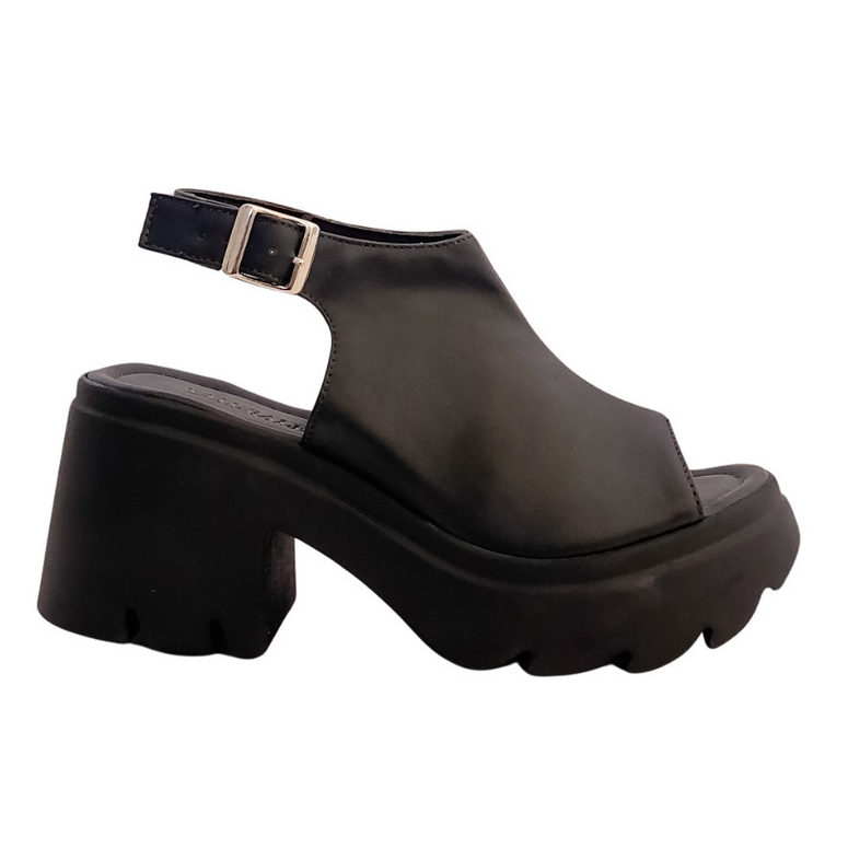 Sandália Open Boot Feminina Plataforma Macia Leve Tratorada Salto Médio Blogueira Influencer Bota