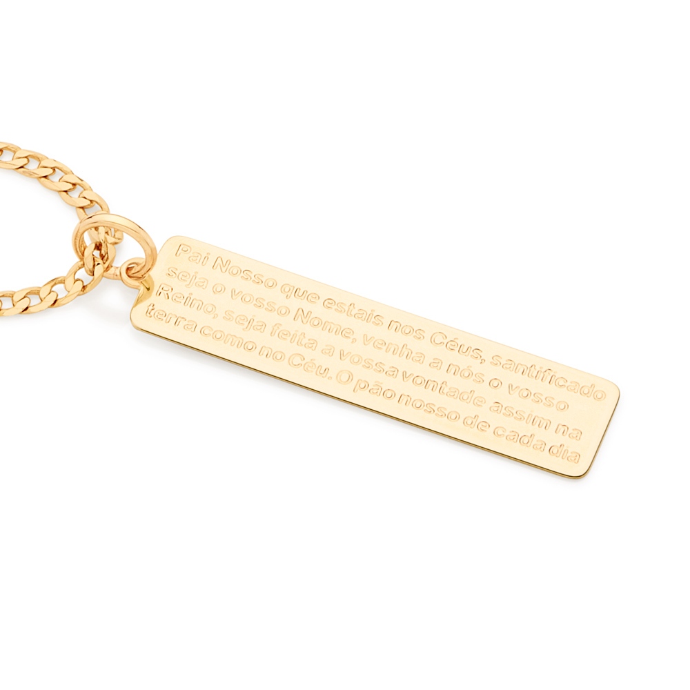 Pingente Oração Pai Nosso Banhado a Ouro 18k 542207