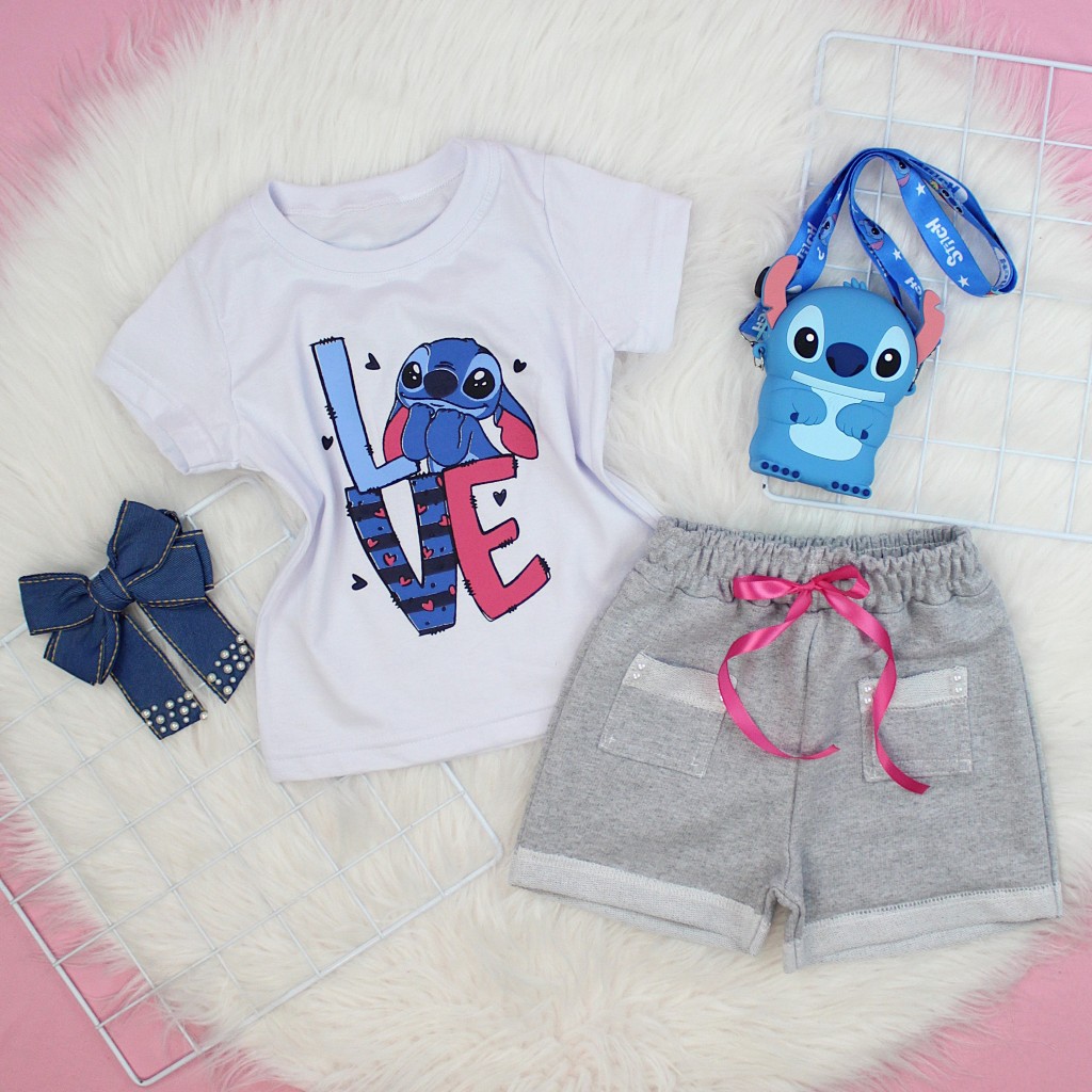 Conjunto tal mãe tal filha Iguais Conjunto Mãe E Filha Cor Do Verão Luxo e Conforto Stitch