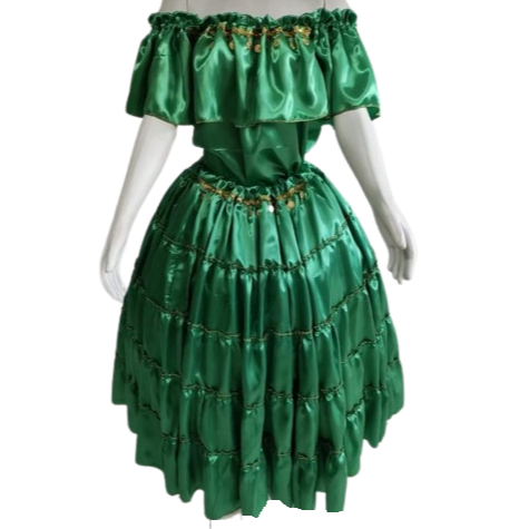 BLUSA E SAIA COM 6M DE RODA- CIG.ESMERALDA umbanda --ENVIAMOS O MAIS RÁPIDO POSSÍVEL---