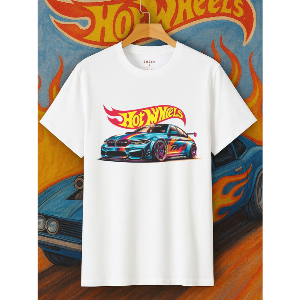 Camiseta Hot Wheels BMW M Adulto e Infantil Carros Jogo Game infantil Menina Menino Masculina Feminina Unissex