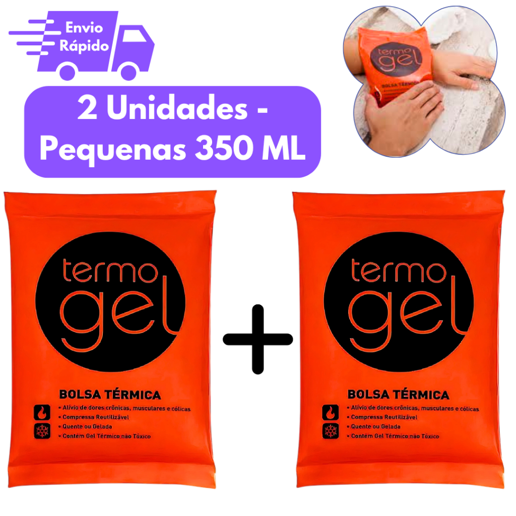Kit 2 Bolsa Térmicas Termo Gel Tamanho Pequena 350ML Compressa