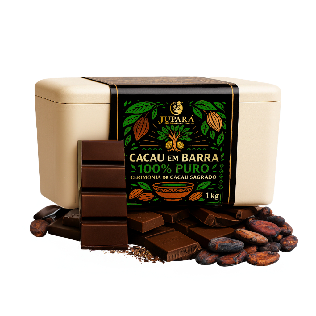 Cacau Cerimonial 100% Puro Zero Açúcar 1kg - Barras 25g Cerimônia Cacau Sagrado - Jupará Chocolates em Oferta na Shopee