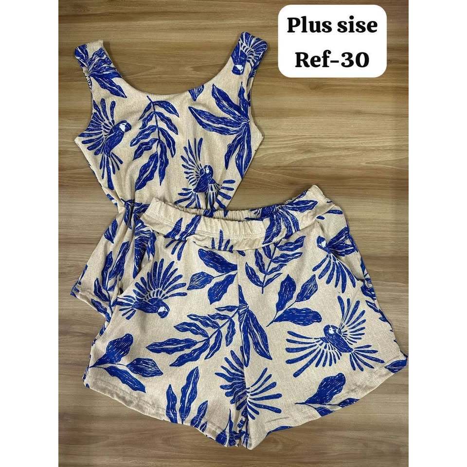 Conjunto Body Maio do 36 ao 52 plus siz suplex Feminino Estampado Short Cintura Alta Verão Tendência Moda Blogueira Bory