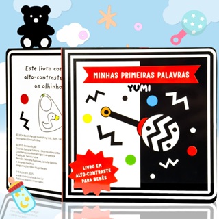 Livro Bebê Alto Contraste Minhas Primeiras Palavras: Estímulo Visual Sensorial Recém-nascidos Montessori em Oferta na Shopee