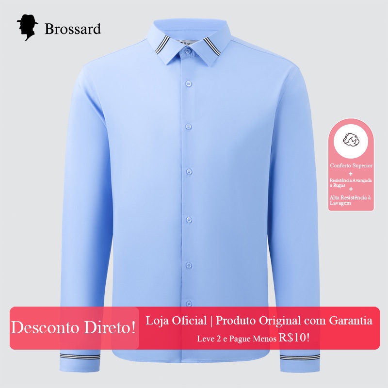 Camisa Social Masculina Premium - Antirrugas, Respirável Para o Clima do Brasil Frete Grátis em Oferta na Shopee