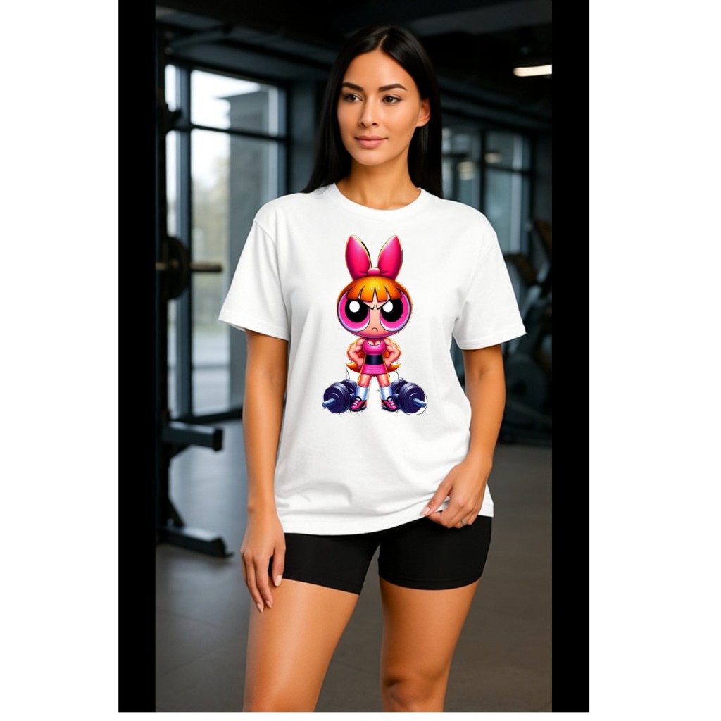 Camisetão Oversized Feminina Treino Crossfit Estampada Academia Super Poderosas Fitines