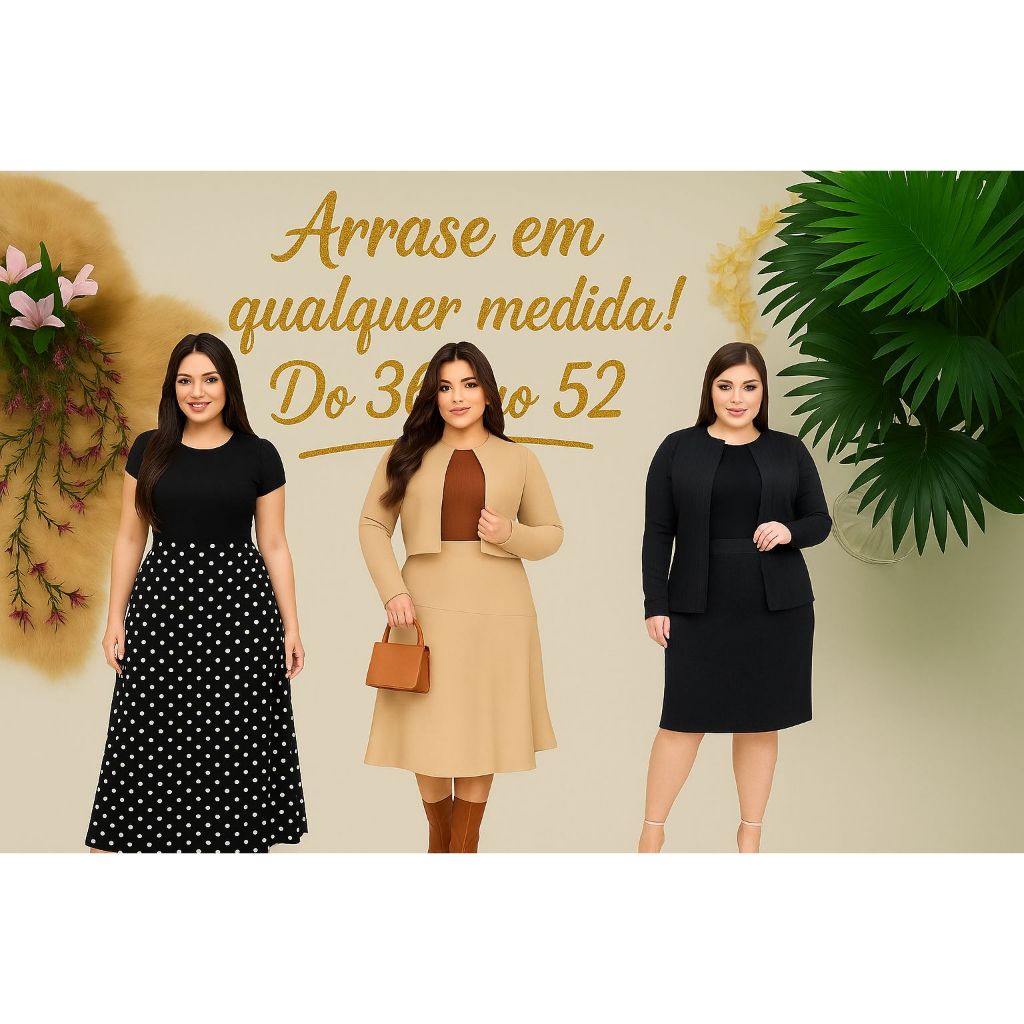 Saia Longa  E Top cropped conjunto Moda Evangélica Social Rodado Boneca Godê Evasê Plus Size Preto Bolinhas
