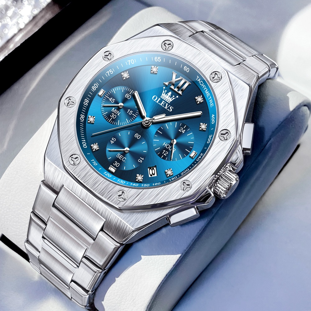 OLEVS Relógio Masculino Relogio A Prova D água Luxo Orient Original De Aço Inoxidável Multifuncional Automático 3626