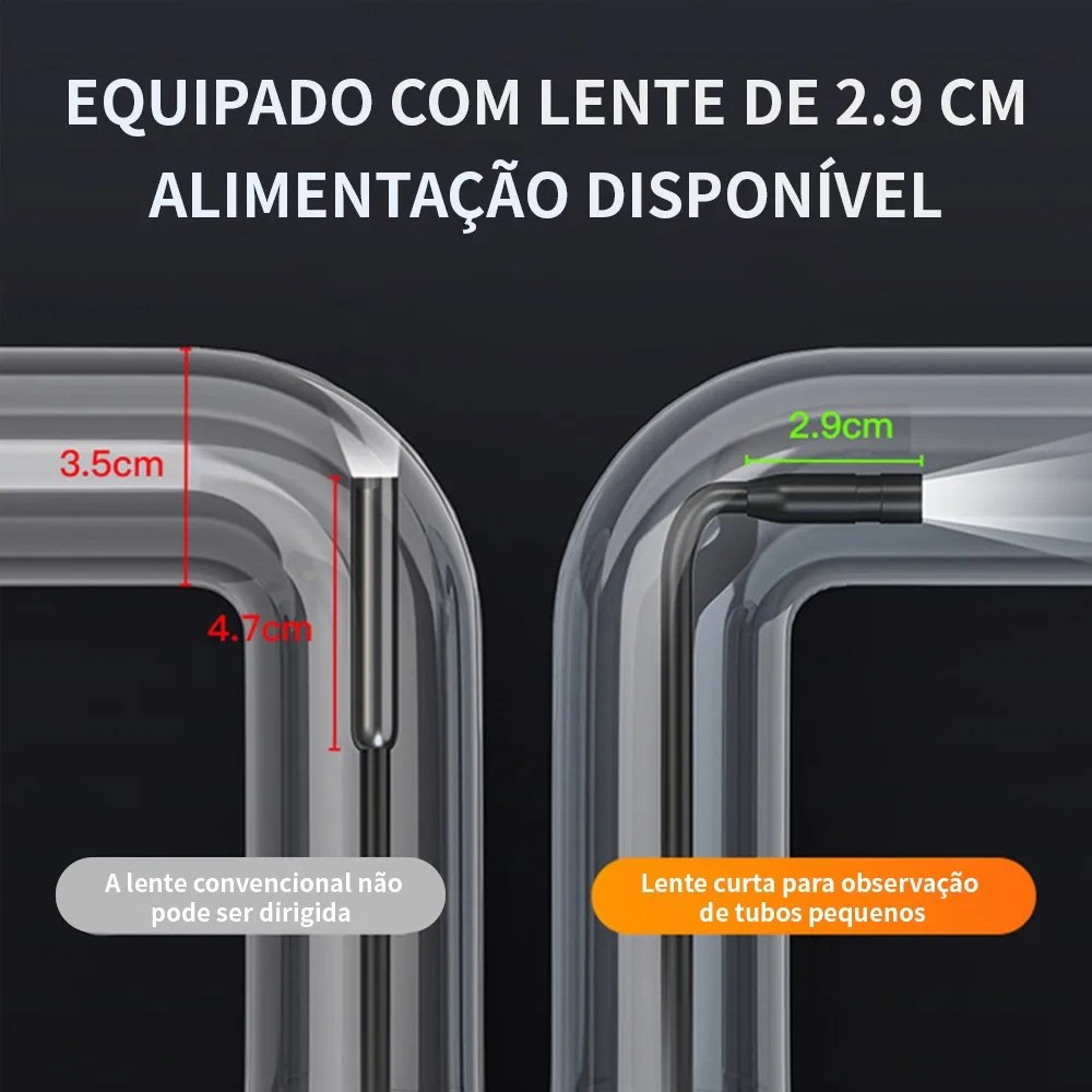 4.3in Portátil Endoscópio Boroscópio Câmera Foto Sonda,10m