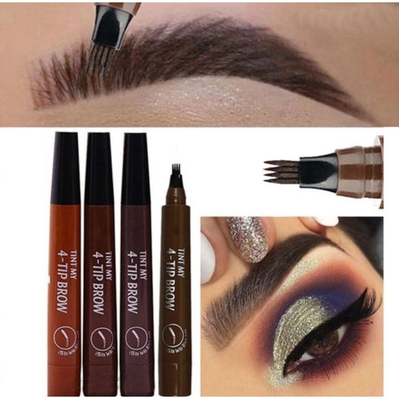 Caneta Sobrancelha Fio a Fio 4 Pontas Efeito Microblading Líquida Prova D'água Longa Duração