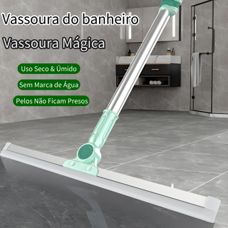 Rodo de Silicone Limpador para Limpeza de Piso Vidros Secos e Molhados Uso Duplo Vassoura Mágica em Oferta na Shopee