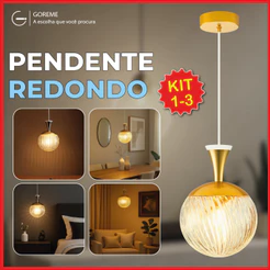 Luminária Pendente Lustre Redondo de Luxo Cristal Dourada Moderna Com Ajuste Bivolt
