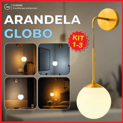 Luminária Pendente Lustre Globo de Luxo Cristal Dourada Moderna Bola Mágica Bivolt
