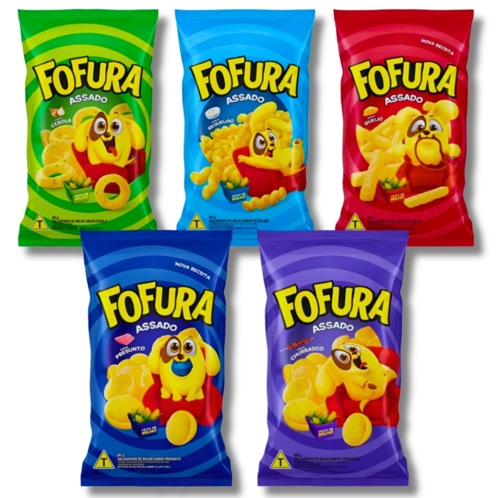 Kit Salgadinhos Fofura 60g Sortidos | 5 ou 10 Unidades | Festa | Dia das Crianças | Lanche Escolar em Oferta na Shopee