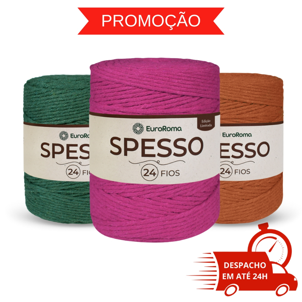Barbante EuroRoma Spesso 24 Fios - 254 Metros - Escolha sua Cor em Oferta na Shopee