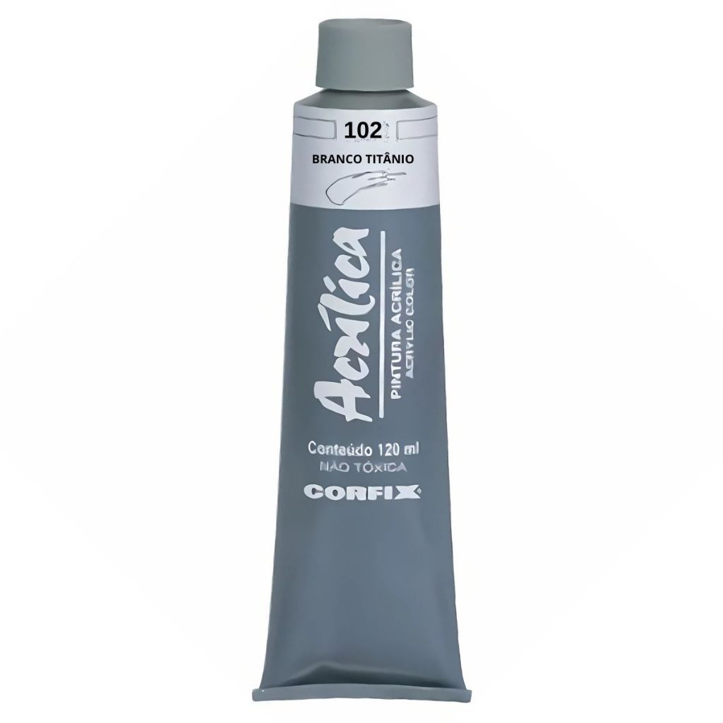 Tinta Acrílica Corfix 120ml 102 Branco de Titâneo – Alta Cobertura e Versatilidade