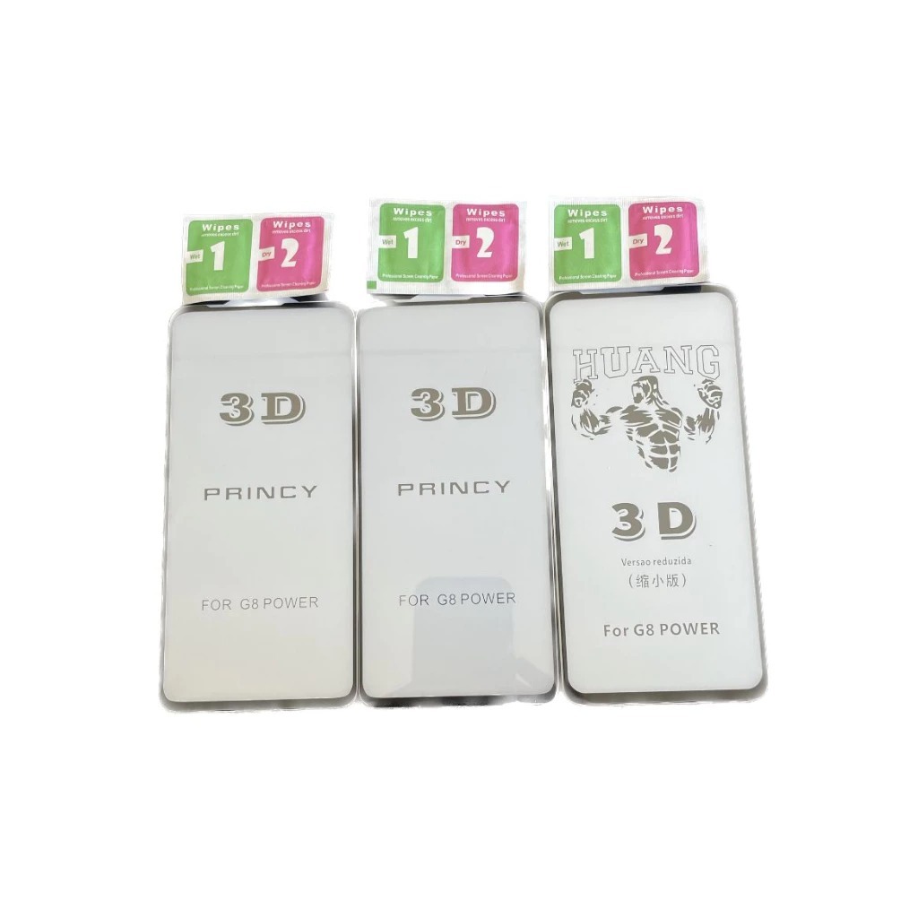 3 Películas (Moto G8 Power) De Vidro 3D + Kit De Limpeza