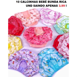 Kit 1 ao 10 Calcinhas Infantil Bunda Rica em Oferta na Shopee