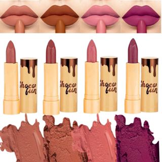 Kit 4 Batom Cremoso Soft Matte Choco Fun Fenzza Aveludado e Cheirinho de Chocolate GRUPO B em Oferta na Shopee