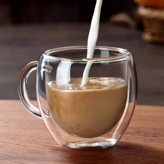 Xícara Caneca de Parede Dupla 110ml Resistente ao Calor Café Chá Expresso cafeteira vidro duplo Isolante térmico em Oferta na Shopee