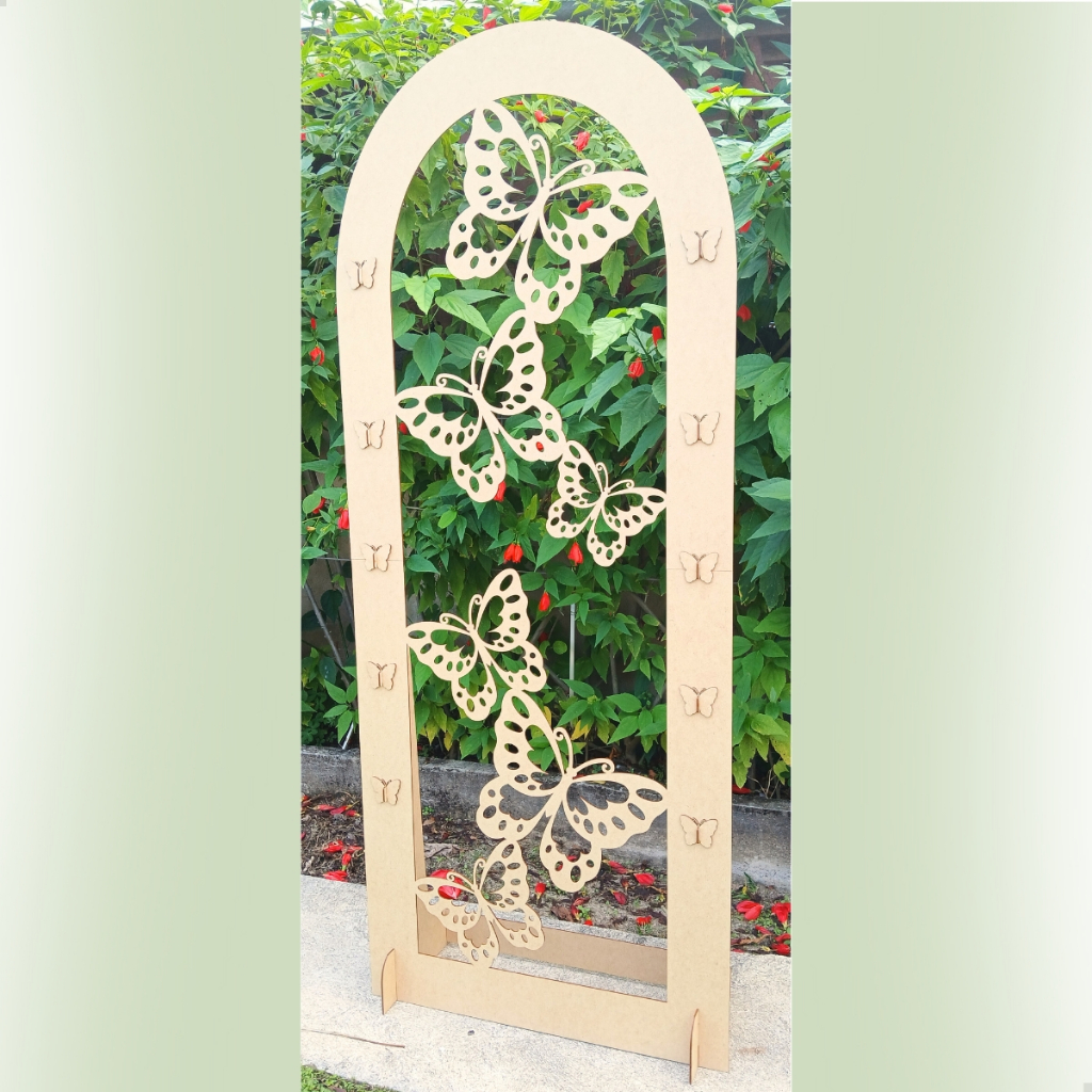 Painel Borboleta Desmontavel 1,60cm X 65cm Decoração Festa Jardim Encantado em MDF
