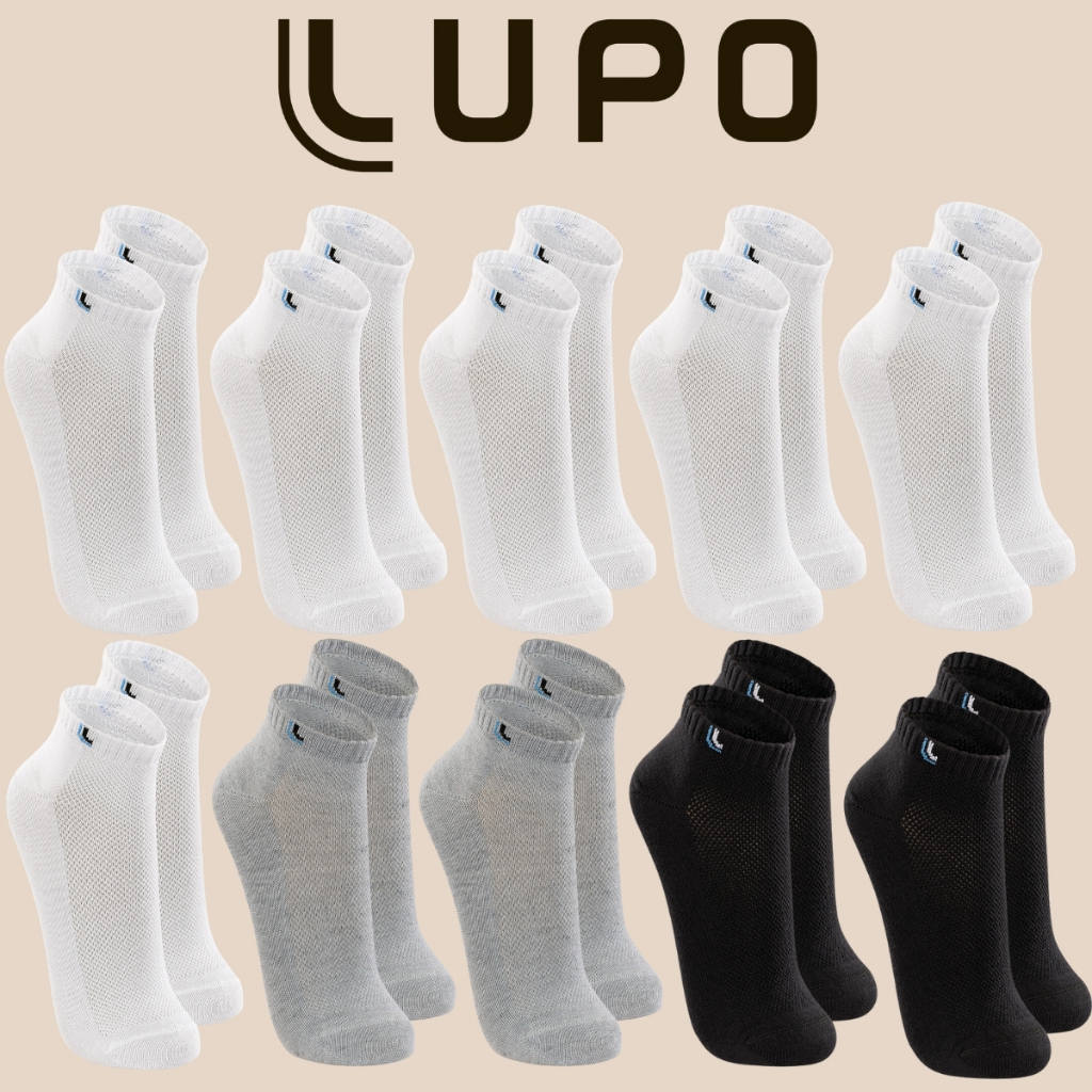 Kit De 10 Pares De Meias Lupo Sport Cano Curto Unissex Algodão Tamanho 33 ao 44
