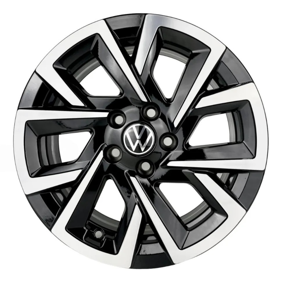 Kit 4 Rodas Aro 15x6,0 5x100 Polo Fox Virtus Golf  Preta Diamantada Krmai S48