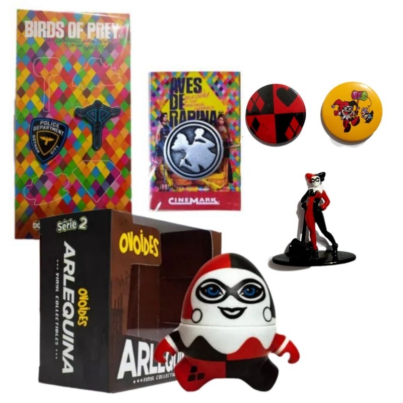 kit boneco Ovoide colecionáveis Arlequina Harley Quinn Omelete Box Dc Comics Batman Coringa Nerd Geek