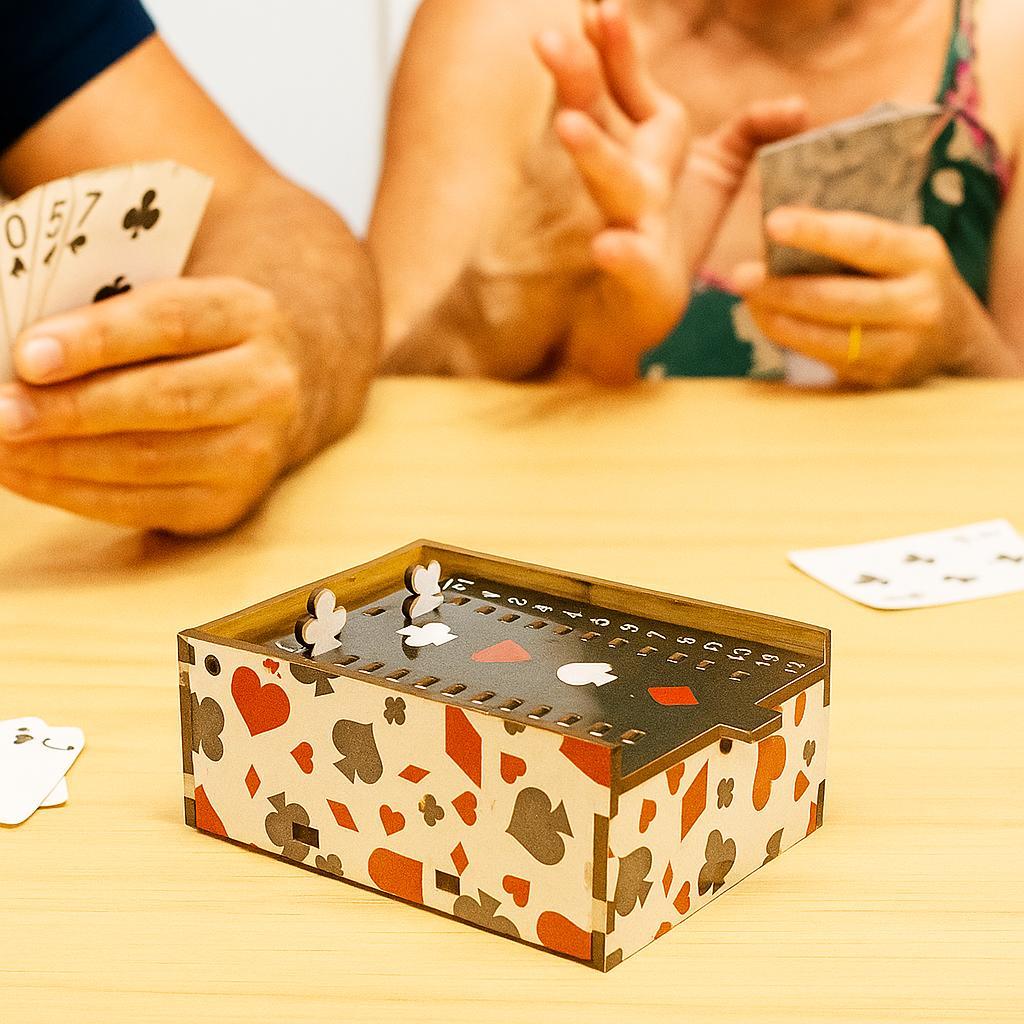 Caixa Baralho de Cartas C/ Marcador de Pontos Truco Mdf Presente em Oferta na Shopee