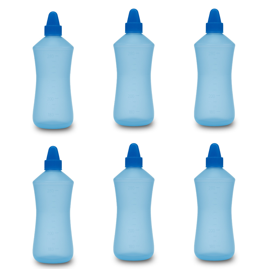 Garrafinha Para Lavagem Nasal Higienização Do Nariz Para Adultos E Infantil Frascos 250ml Com Cânula Kit Com 6 Unidades