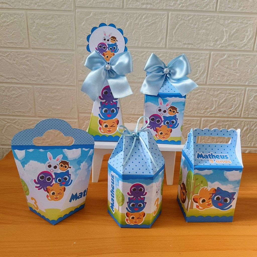 KIt Personalizado Bolofofo azul 2.0 (Pegue e monte) Lembrancinhas Caixinhas para festa Aniversário