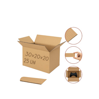 25 caixas de papelão 30x20x20 mudança embalem envios e correios em Oferta na Shopee