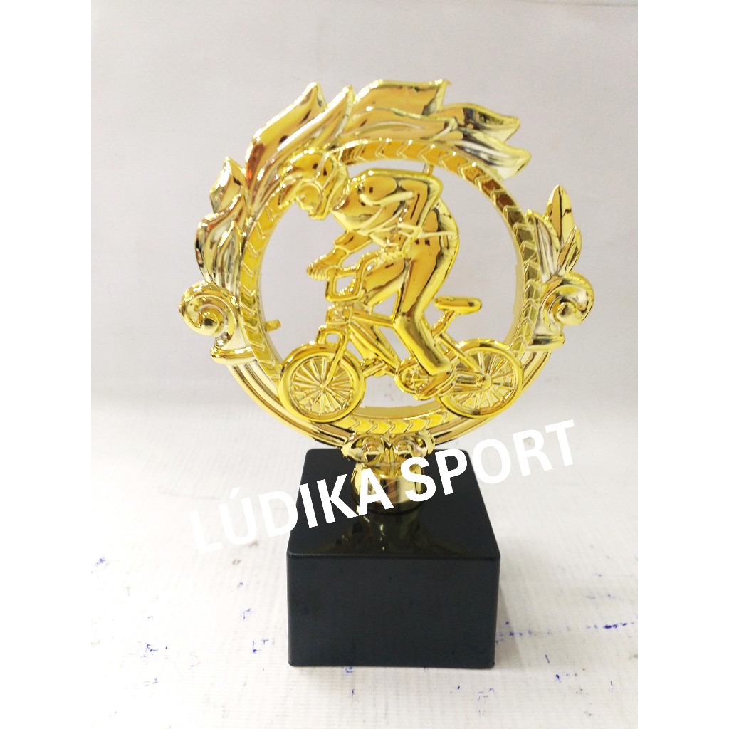 Troféu Bicicross Ouro 18cm BL2 {Personalizo} Ciclismo BMX Freestyle Racing Street Ramp Vertical