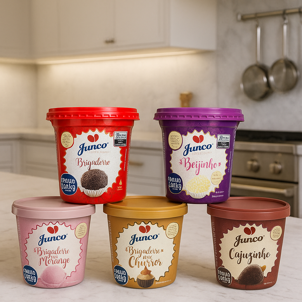 Doce Junco para Enrolar 1,01kg – Sabores Brigadeiro Beijinho.