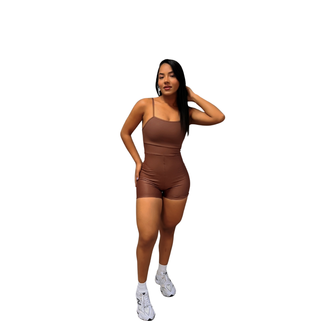 Macaquinho Academia Feminino/Alta Compressão/Tecido Premium/Modela o Corpo/Sem Transparência/Com Bojo removivel