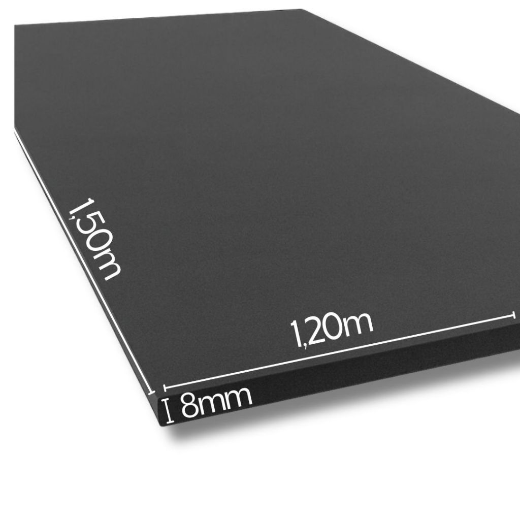 Placa de EVA ECONÔMICO GRANDE 1,50m x 1,20m - 8mm PRETO - Total 1,80m²