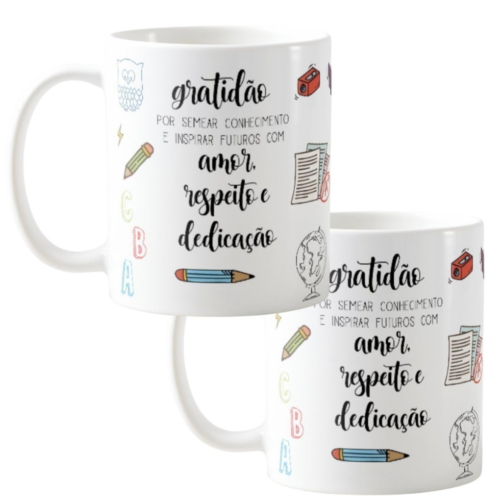 Kit Presente Professoras Canecas Personalizada Lembrança Aluno