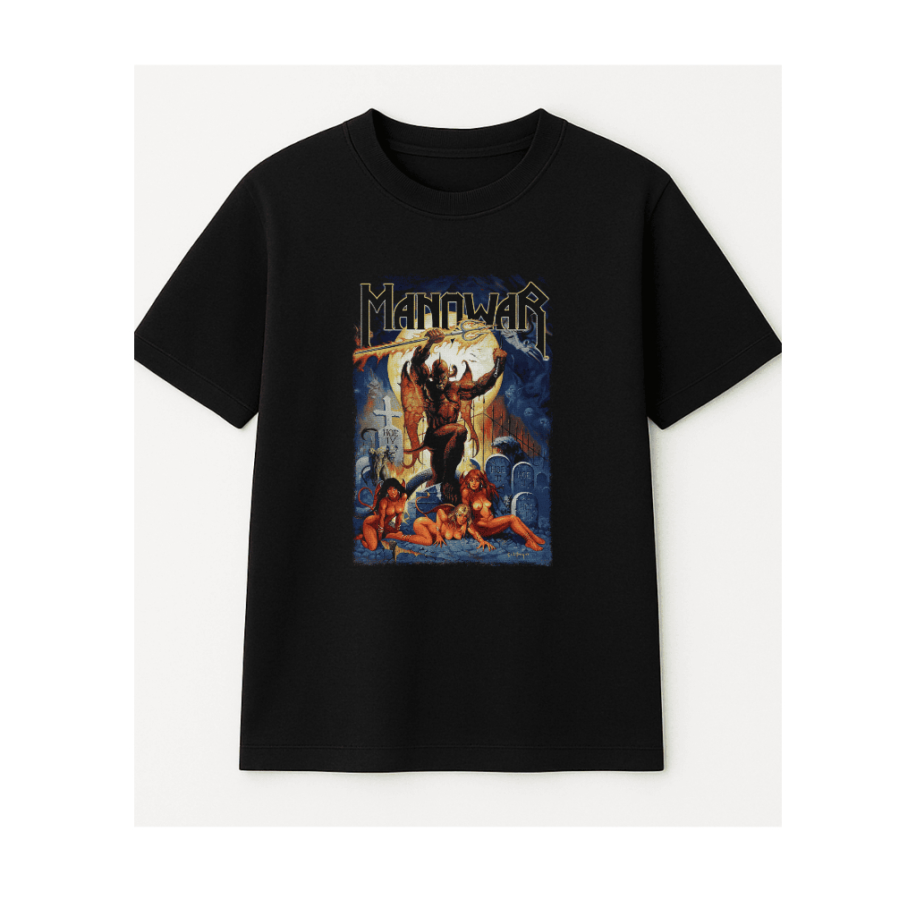 Camiseta Rock Vintage 100% Algodão – Modelo "Manawar" | Edição Exclusiva Streetwear Unissex Casual