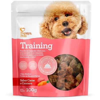 Petisco Papaya Pets Training para Cães Adultos Sabor Carne e Cenoura