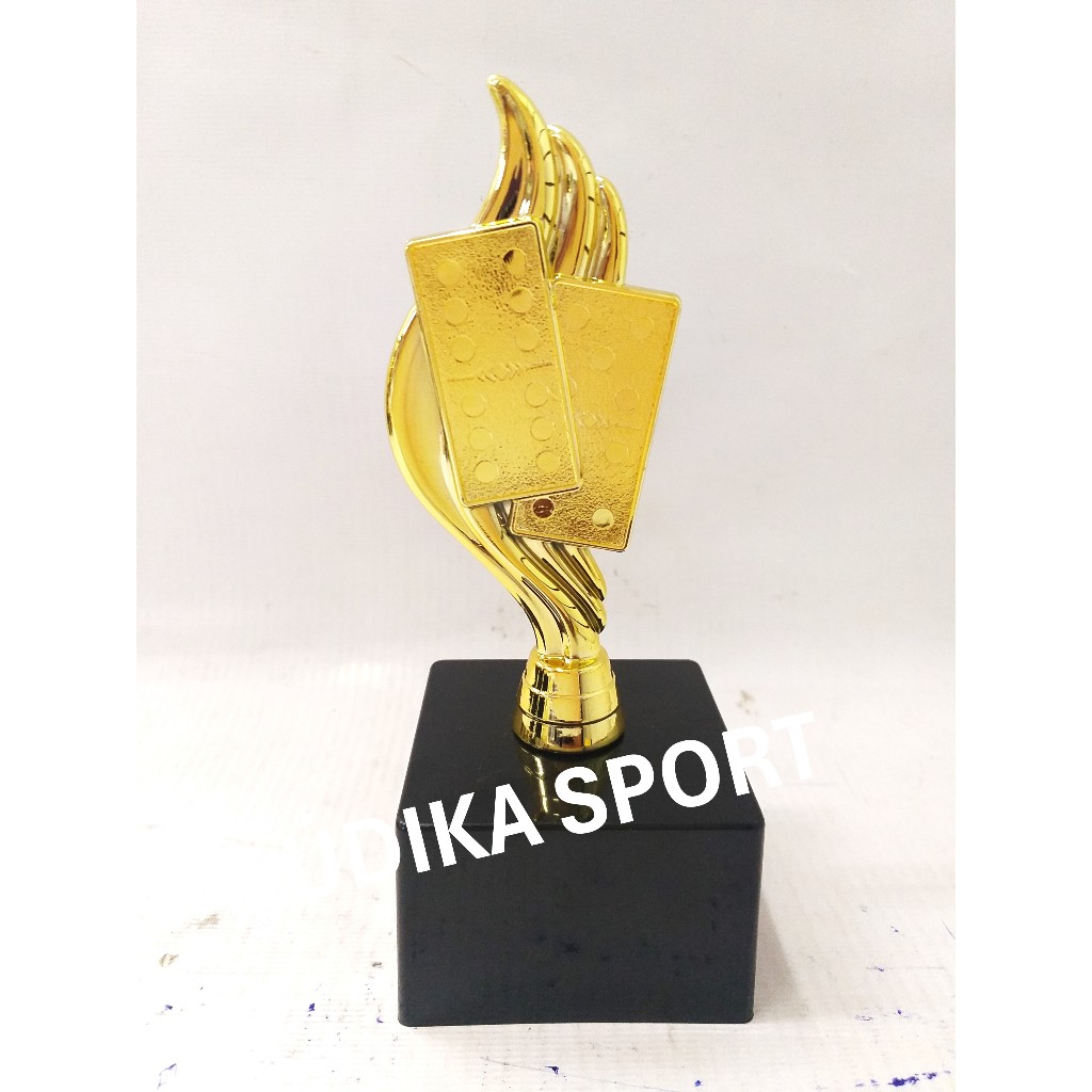 Troféu Dominó Ouro 17cm BL2 {Personalizo} Dupla Duque Terno Quadra Quina Sena Branca Lisa Carroça