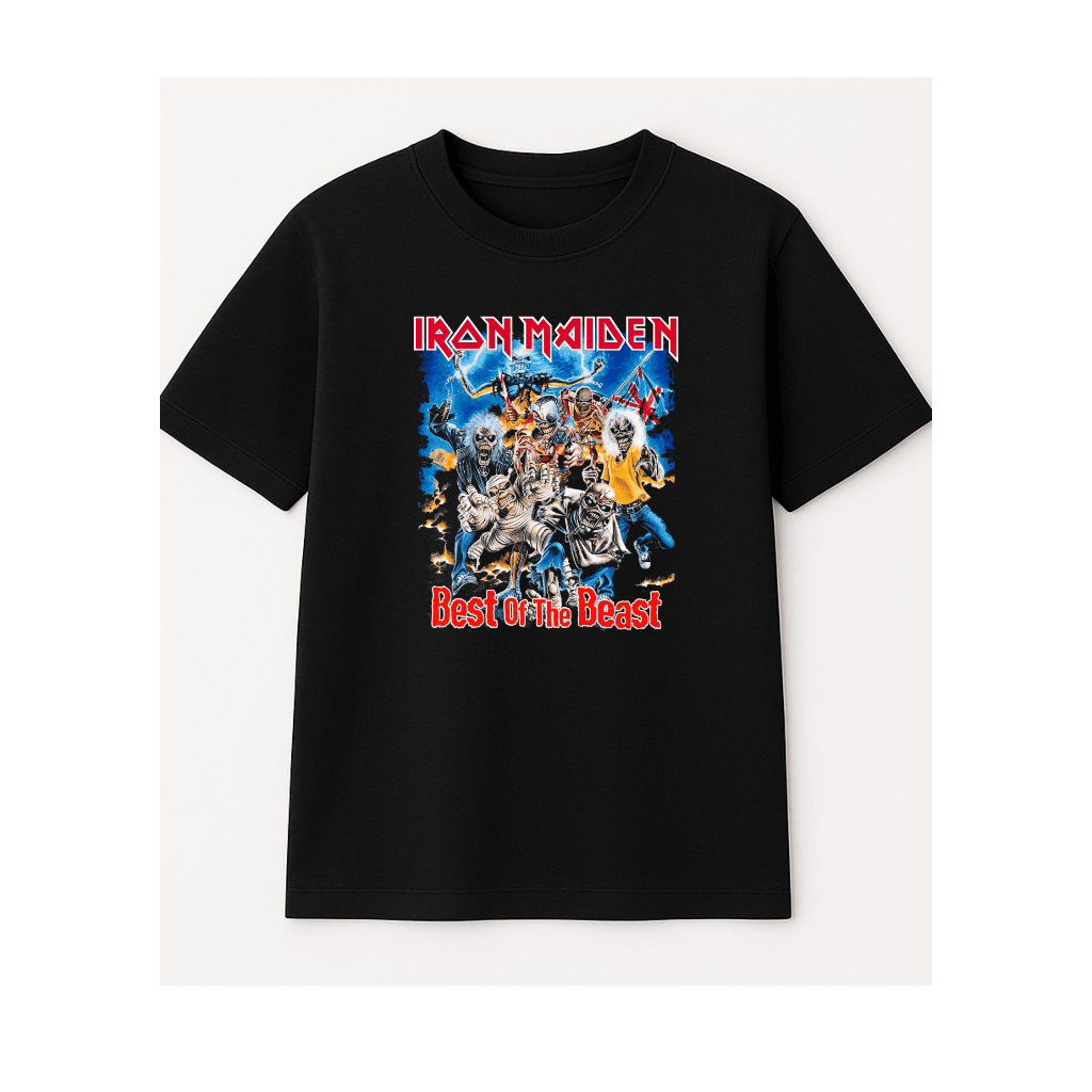 Camiseta Rock Vintage 100% Algodão – Modelo "Best on the Beast" | Edição Exclusiva Streetwear Unissex Casual