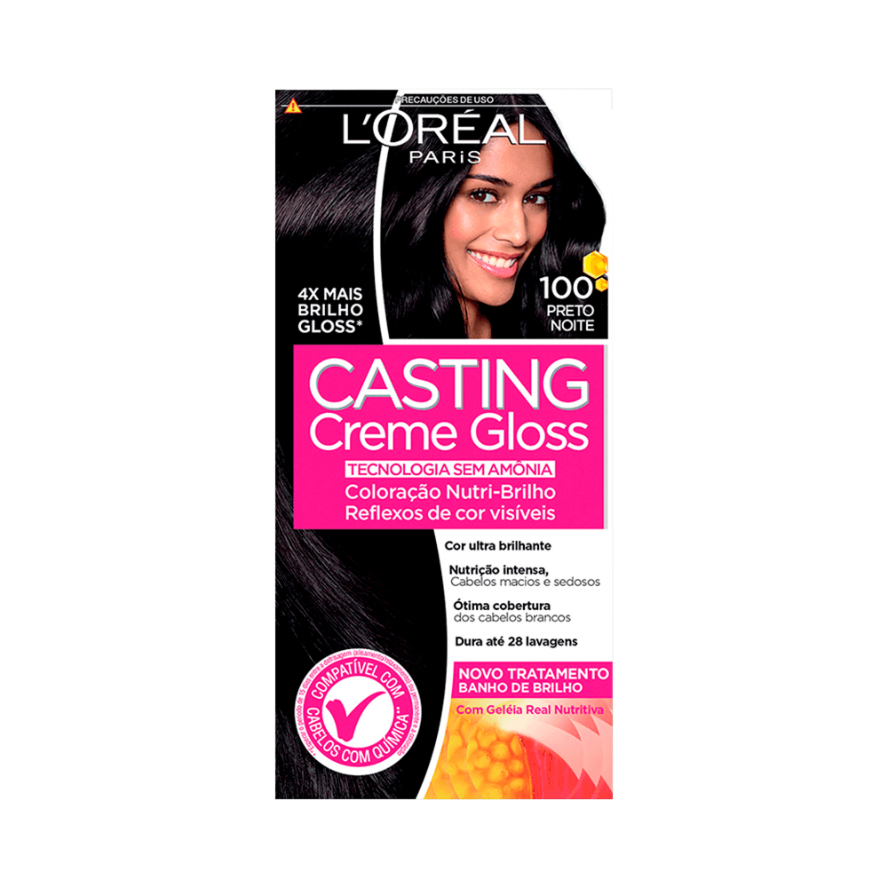 Tintura Casting Creme Gloss 100 Preto Noite em Oferta na Shopee