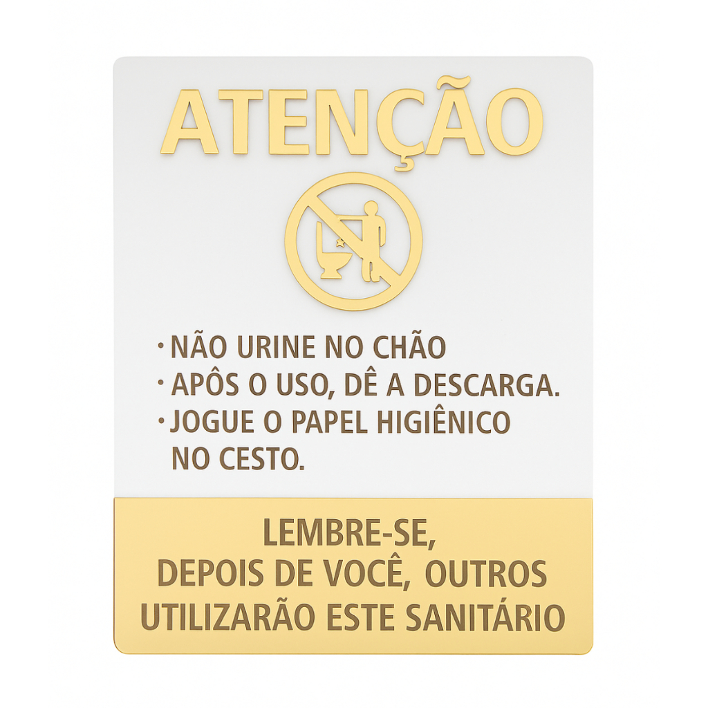 Placa de Sinalização interna Regras de Banheiro 14x18 cm em Oferta na Shopee