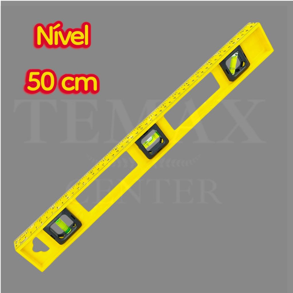 Esquadro De 40cm / Nivel 50cm Régua Carpinteiro Pedreiro Metálico Aço Profissional Polímetro