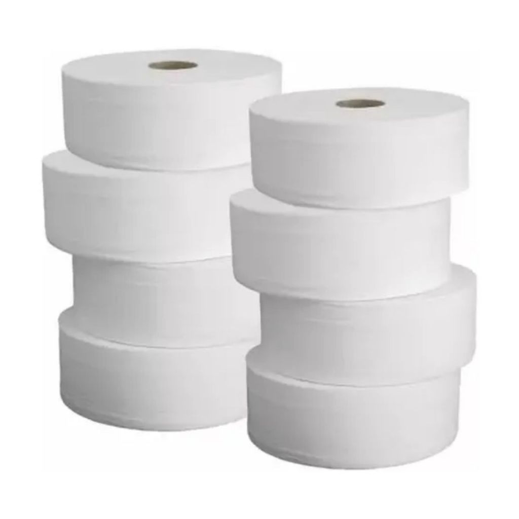 Kit 8 Rolos Papel Higiênico Rolão 300m Nobre 100% Celulose Virgem Folha Simples